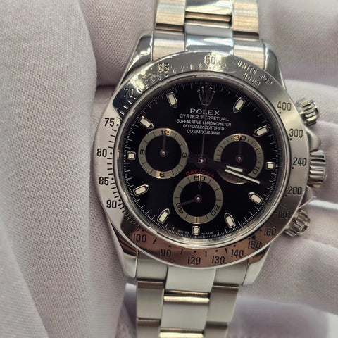 Rolex Daytona Cosmograph Black Stainless Steel Oyster 40mm Watch 116520