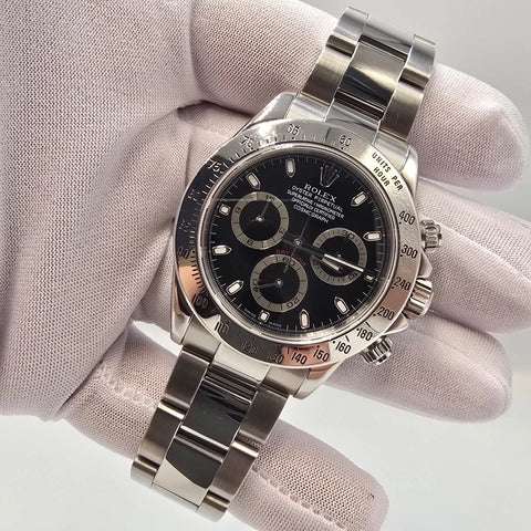 Rolex Daytona Cosmograph Black Stainless Steel Oyster 40mm Watch 116520