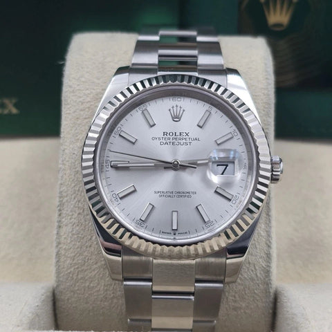 PAPERS 2023 Rolex Datejust 41mm 126334 Stainless Steel Oyster Silver Dial BOX