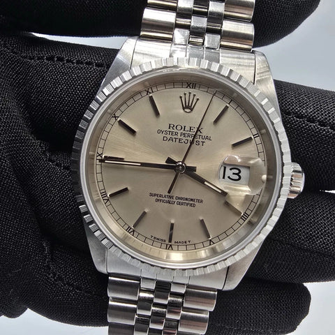 Rolex Datejust Steel Automatic 36mm Silver Dial Jubilee Watch 16220