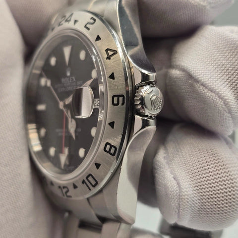 2007 Rolex Explorer II 16570 Steel Black Dial NO HOLES Automatic Date Watch 40MM