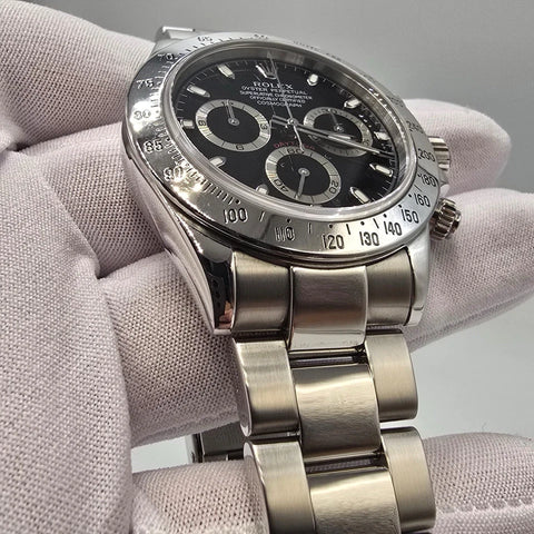 Rolex Daytona Cosmograph Black Stainless Steel Oyster 40mm Watch 116520