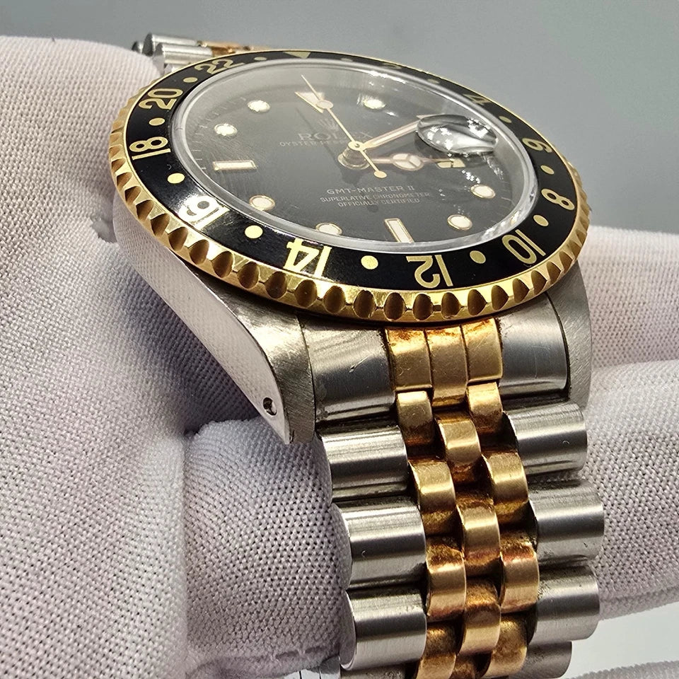 Rolex GMT-Master II 16713 Two-Tone Yellow Jubilee Black Dial 40mm Watch