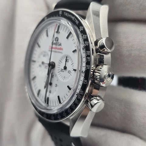 NEW 2025 Omega 310.32.42.50.04.002 Speedmaster Professional Moonwatch White Dial