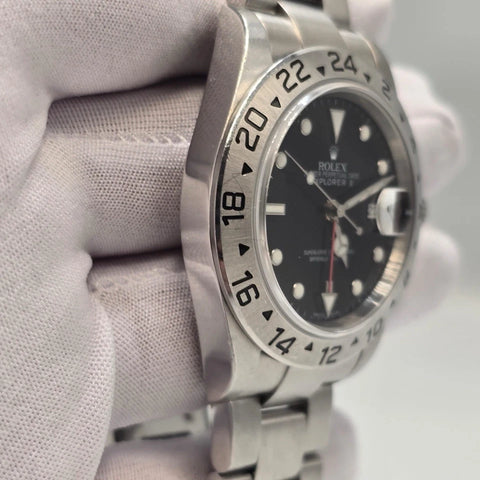 2007 Rolex Explorer II 16570 Steel Black Dial NO HOLES Automatic Date Watch 40MM