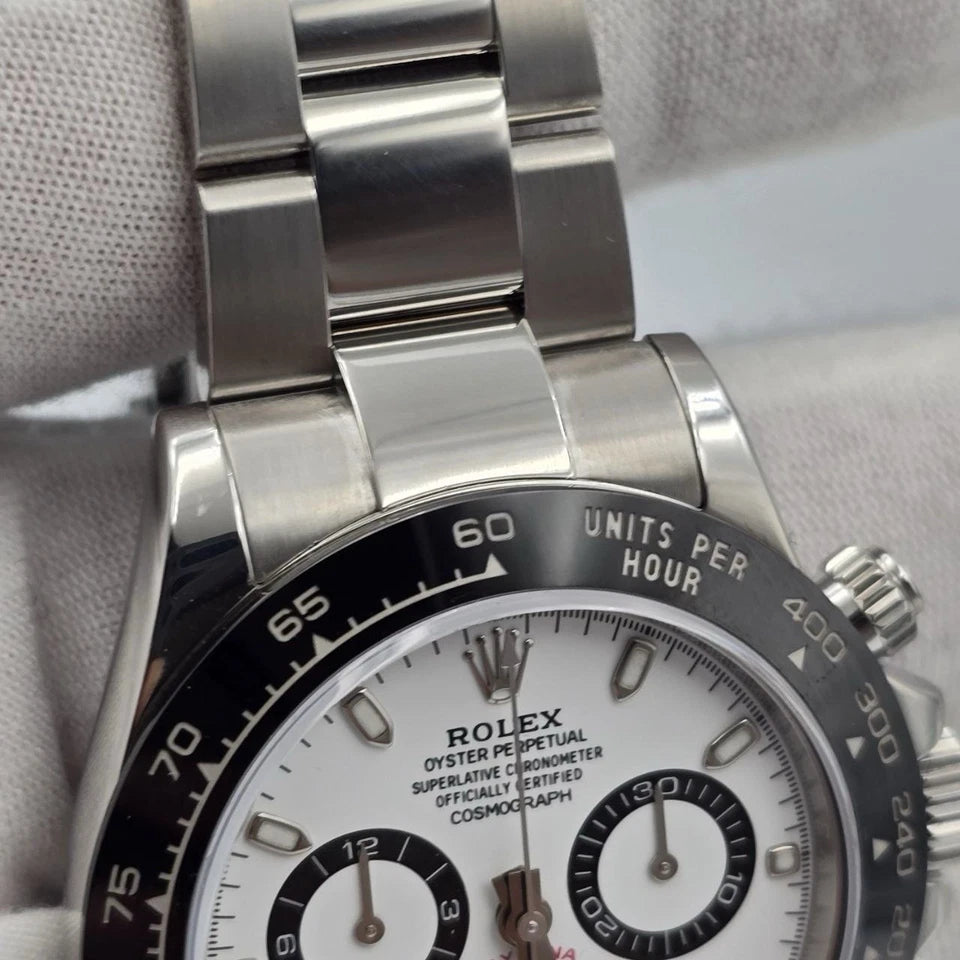 MINT 2024 RSC Rolex Daytona 116500LN White Panda Ceramic 40mm Steel Watch B+P