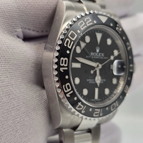 PAPERS 2014 Rolex GMT Master II 116710LN Steel Ceramic Black 40mm Watch BOX