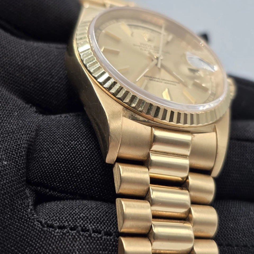 Rolex 18K Gold Day-Date President Gold Champagne Dial 36mm Watch 18238