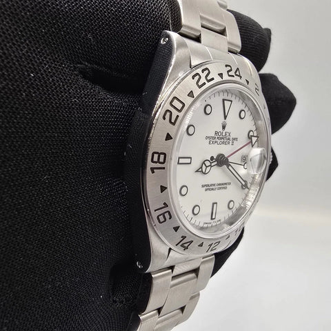 2004 RSC Rolex Explorer II White 40mm Stainless Steel Oyster Date Watch 16570