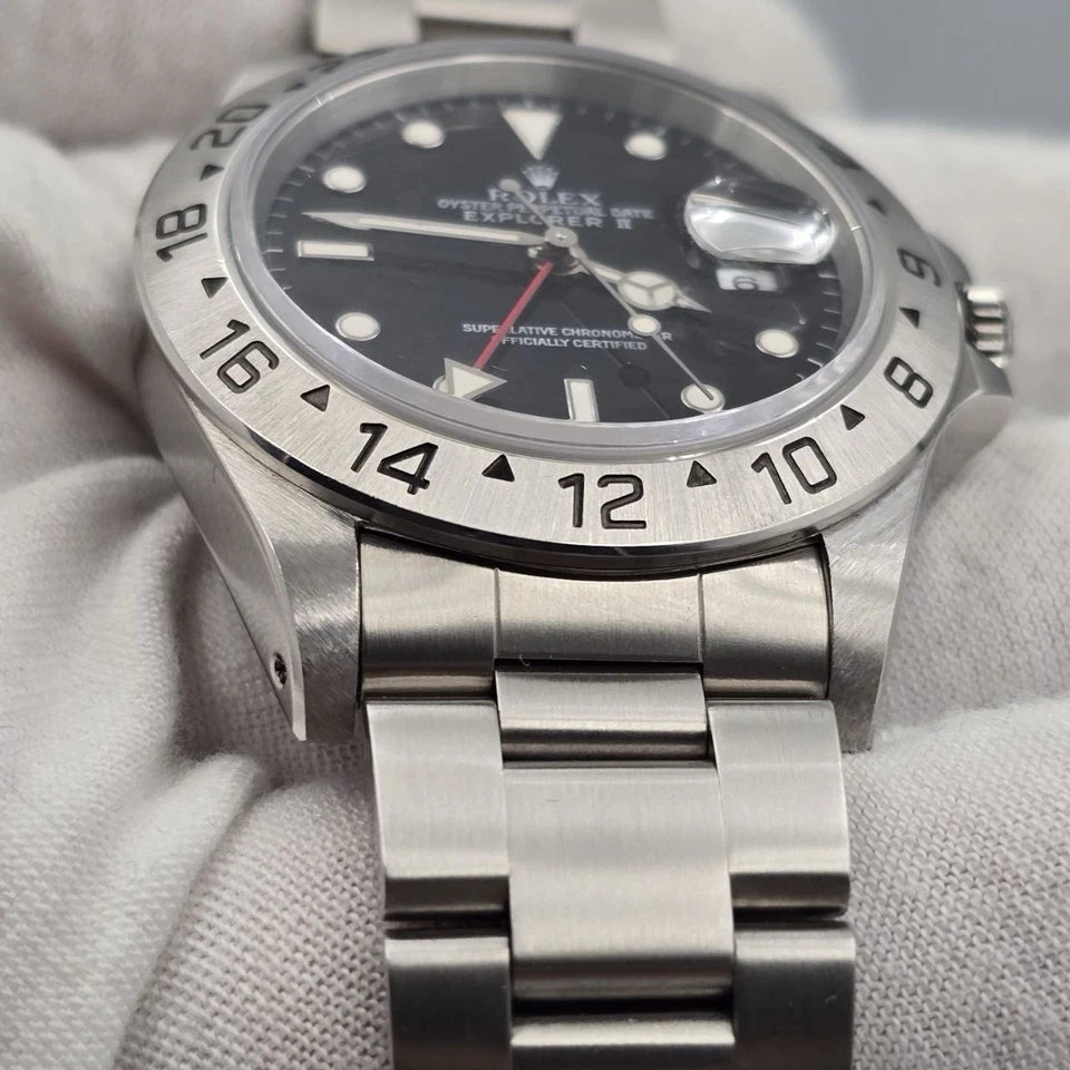 MINT PAPERS Rolex Explorer II 16570 Steel Black Dial Date 40mm Watch
