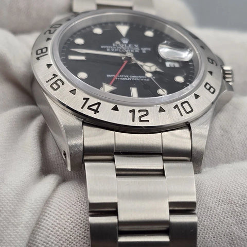 MINT PAPERS Rolex Explorer II 16570 Steel Black Dial Date 40mm Watch