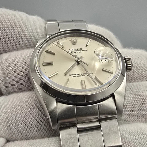 2025 RSC Rolex Oyster Perpetual Date Silver Dial Stainless Steel 1500 34mm Watch