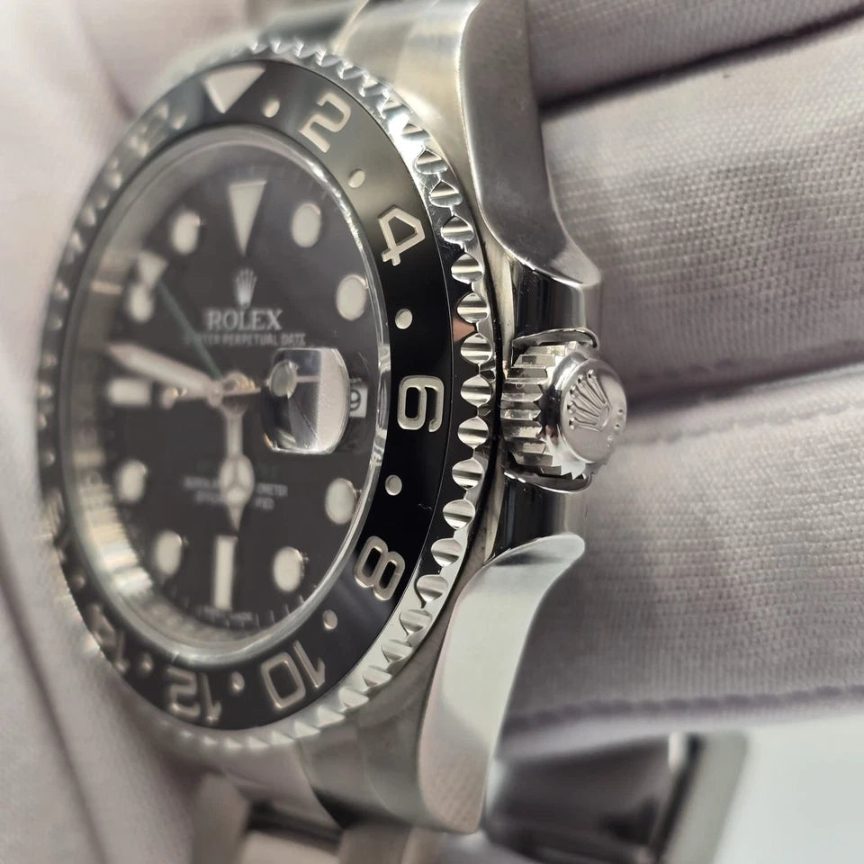 PAPERS 2014 Rolex GMT Master II 116710LN Steel Ceramic Black 40mm Watch BOX