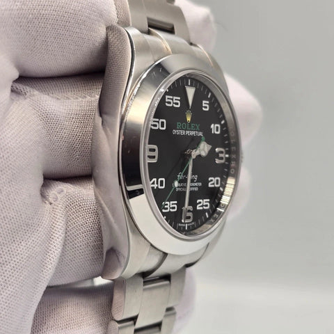 PAPERS 2021 Rolex Air King Black Dial Steel Bracelet 40mm Watch 116900 BOX