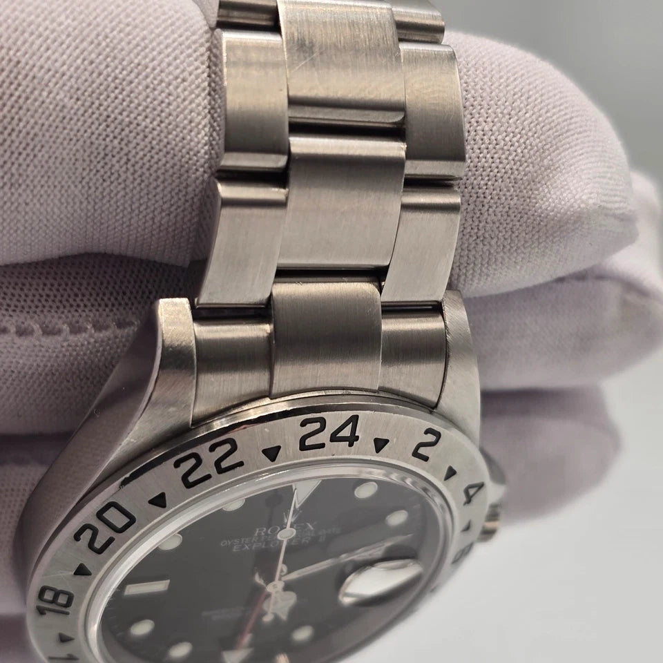 2007 Rolex Explorer II 16570 Steel Black Dial NO HOLES Automatic Date Watch 40MM