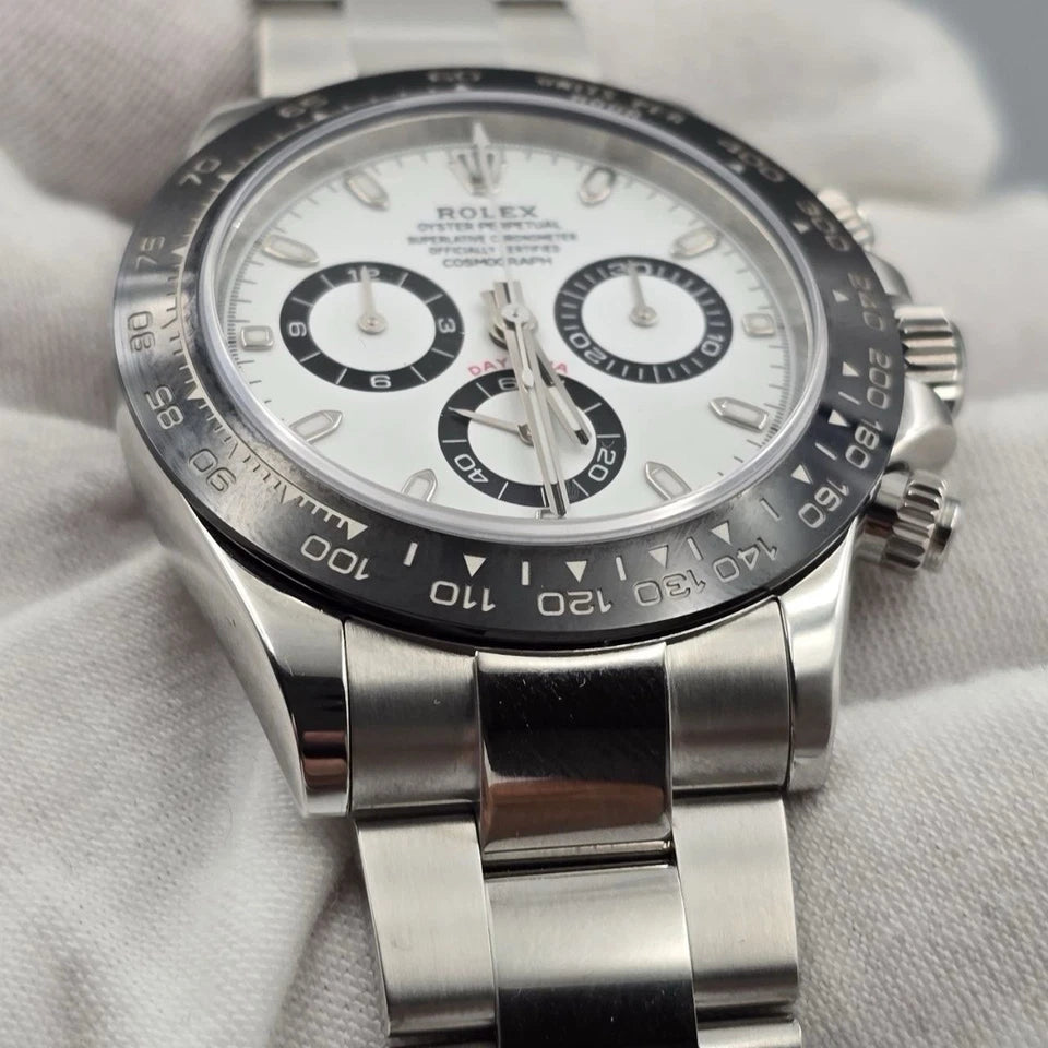 MINT 2024 RSC Rolex Daytona 116500LN White Panda Ceramic 40mm Steel Watch B+P