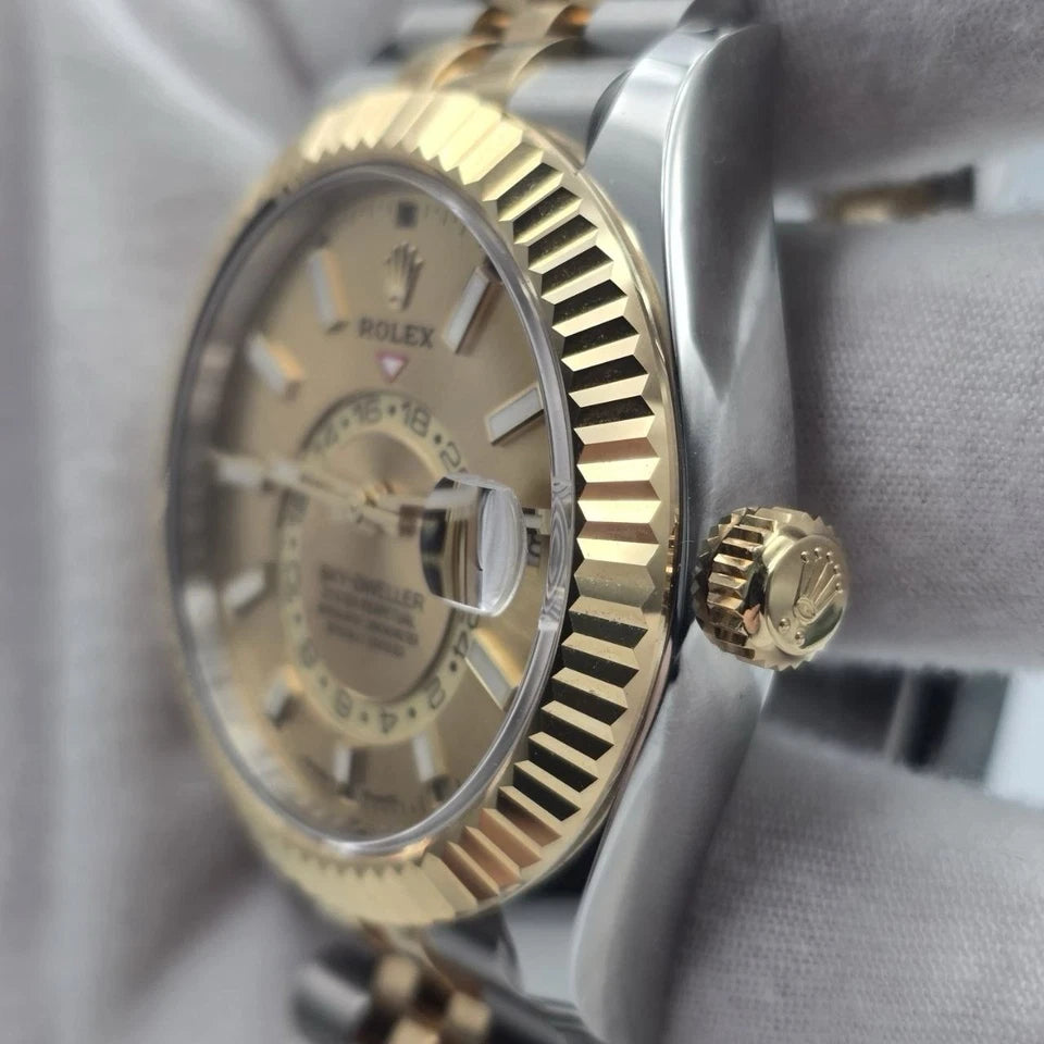 2023 PAPERS Rolex Sky-Dweller 42mm 336933 Two Tone Jubilee Champagne Dial BOX