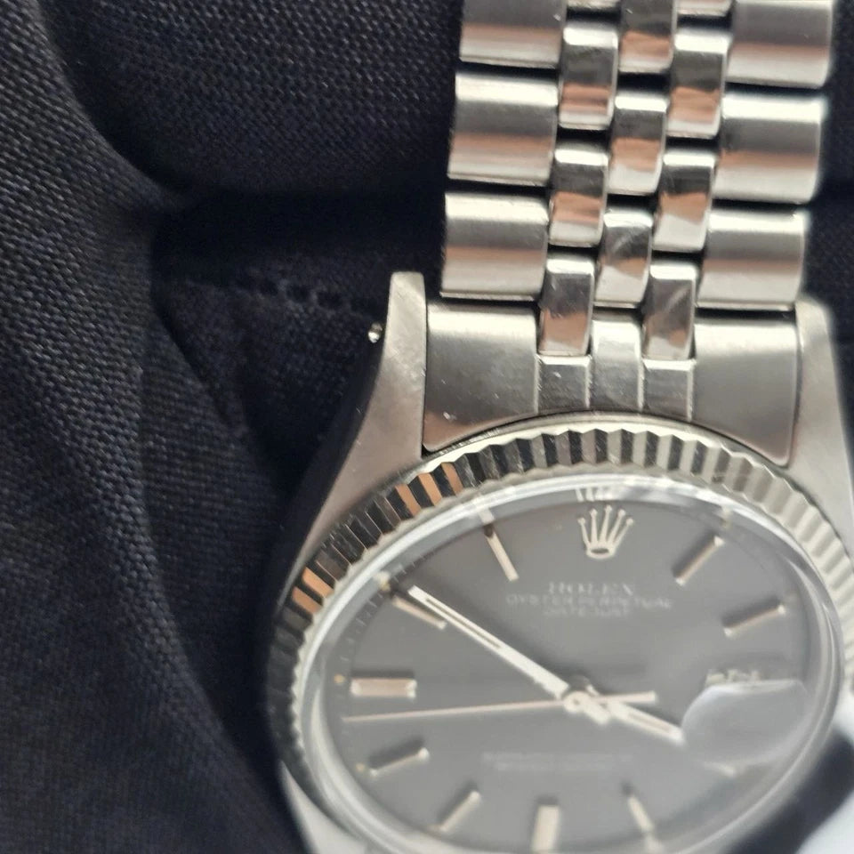 Rolex Datejust 1601 Steel RARE Factory Gray Sigma Dial Jubilee 36mm Watch