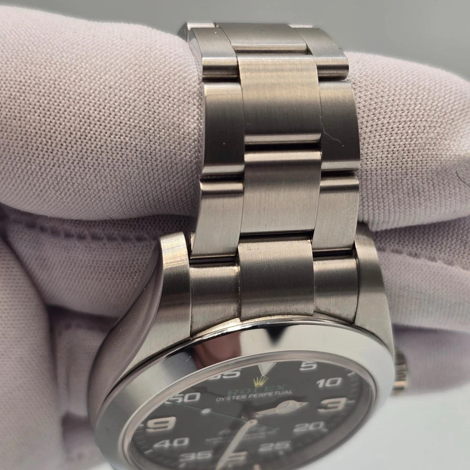 PAPERS 2021 Rolex Air King Black Dial Steel Bracelet 40mm Watch 116900 BOX