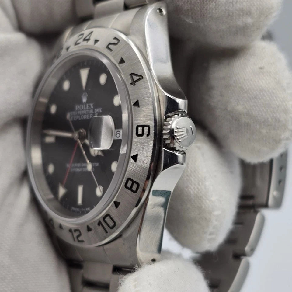 MINT PAPERS Rolex Explorer II 16570 Steel Black Dial Date 40mm Watch