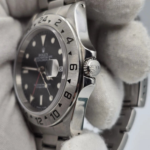 MINT PAPERS Rolex Explorer II 16570 Steel Black Dial Date 40mm Watch