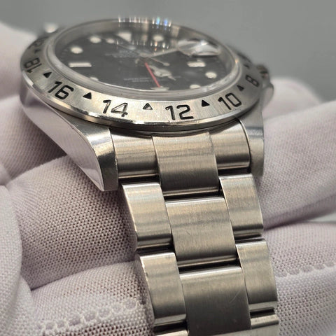 2007 Rolex Explorer II 16570 Steel Black Dial NO HOLES Automatic Date Watch 40MM