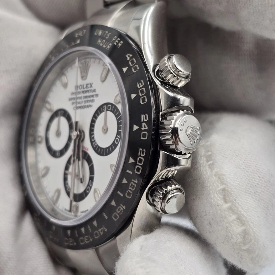 MINT 2024 RSC Rolex Daytona 116500LN White Panda Ceramic 40mm Steel Watch B+P