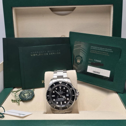 MINT PAPERS 2022 Rolex Sea-Dweller Deepsea Black 126660 44mm Steel Watch Box