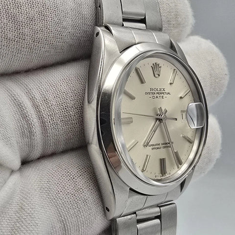 2025 RSC Rolex Oyster Perpetual Date Silver Dial Stainless Steel 1500 34mm Watch