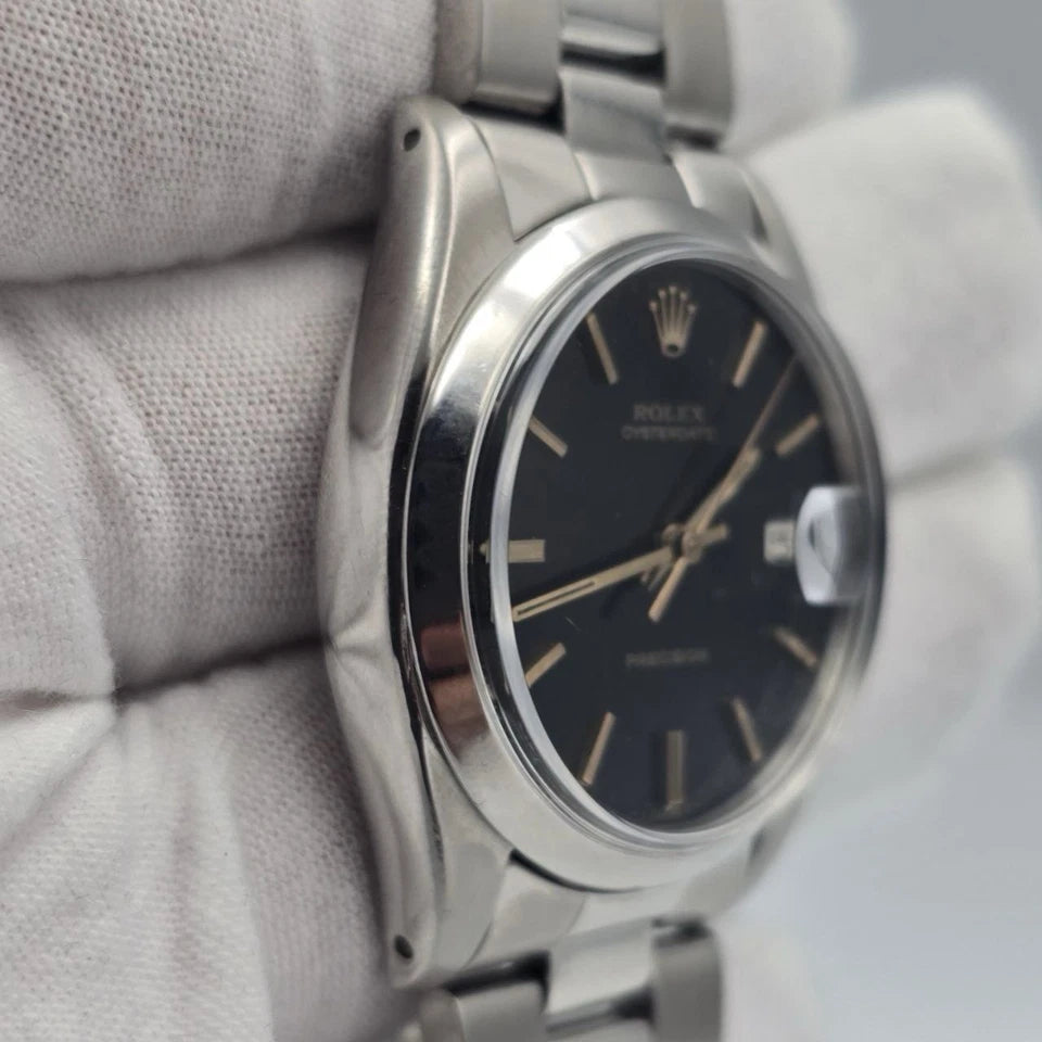 Rolex Oyster Date Precision 6694 Stainless Steel 34mm Black Dial Watch