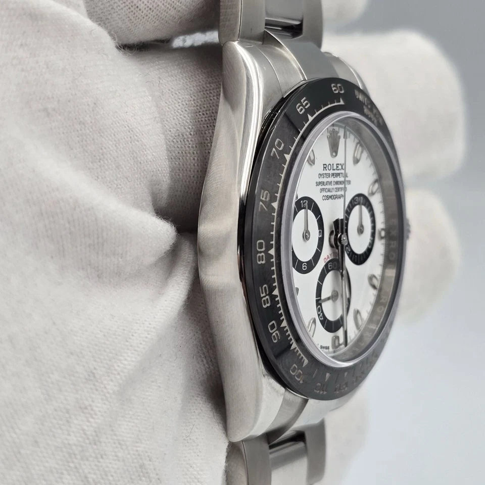 MINT 2024 RSC Rolex Daytona 116500LN White Panda Ceramic 40mm Steel Watch B+P