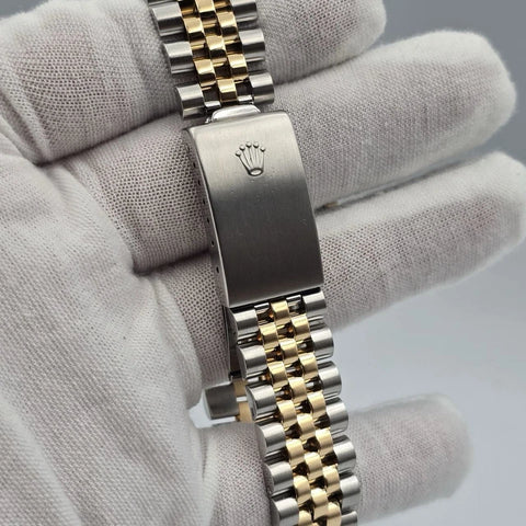 PAPERS Rolex Datejust Champagne Two-Tone Yellow Gold Jubilee 16013 36mm Watch