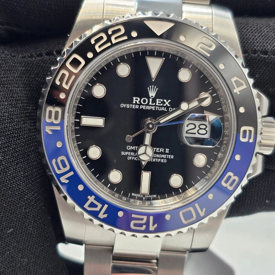 MINT 2016 PAPERS Rolex GMT Master II 116710BLNR Steel Ceramic Batman Blue Watch