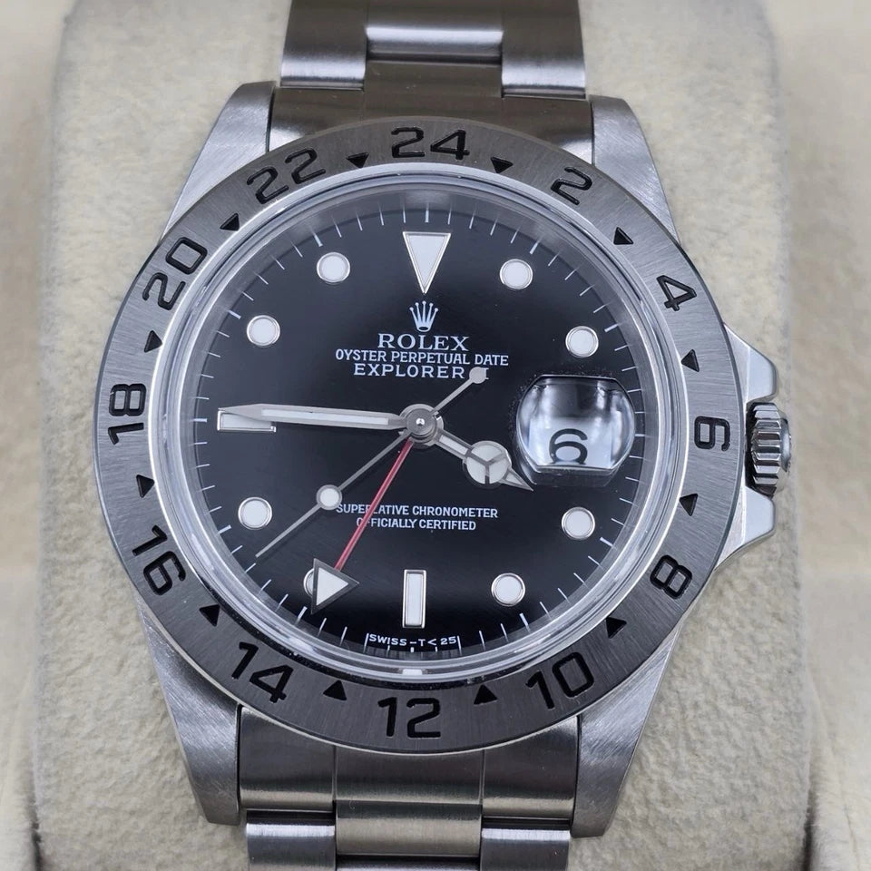 MINT PAPERS Rolex Explorer II 16570 Steel Black Dial Date 40mm Watch