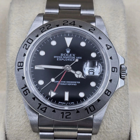 MINT PAPERS Rolex Explorer II 16570 Steel Black Dial Date 40mm Watch