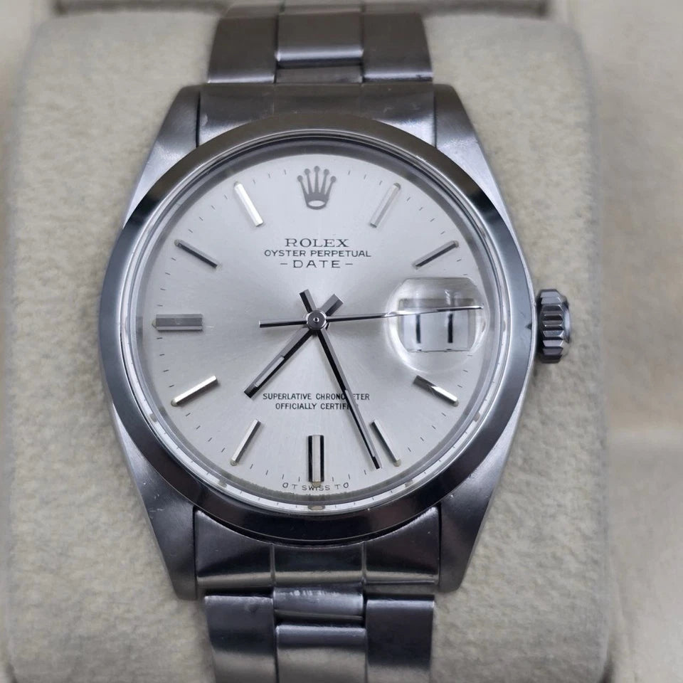 2025 RSC Rolex Oyster Perpetual Date Silver Dial Stainless Steel 1500 34mm Watch