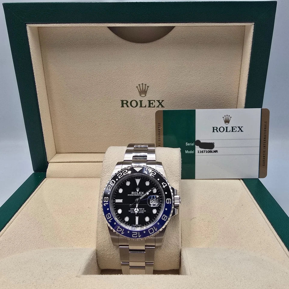 MINT 2016 PAPERS Rolex GMT Master II 116710BLNR Steel Ceramic Batman Blue Watch