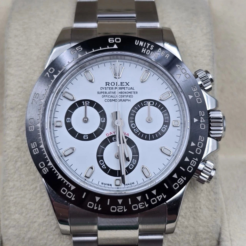 MINT 2024 RSC Rolex Daytona 116500LN White Panda Ceramic 40mm Steel Watch B+P