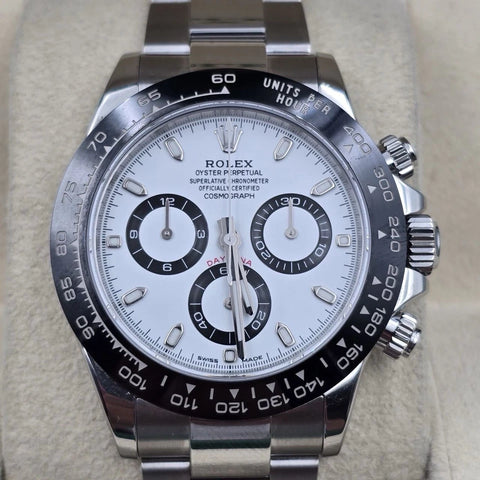 MINT 2024 RSC Rolex Daytona 116500LN White Panda Ceramic 40mm Steel Watch B+P