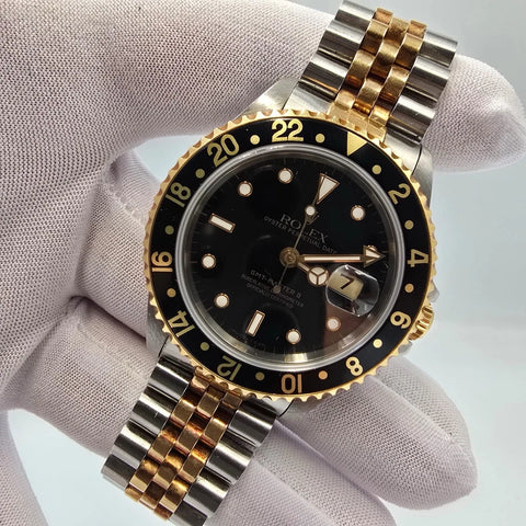 Rolex GMT-Master II 16713 Two-Tone Yellow Jubilee Black Dial 40mm Watch